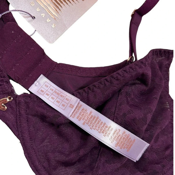 NWT Tagged By Savage Unlined Stretch Mesh Plunge Cups Bra Size 36D - Picture 8 of 10